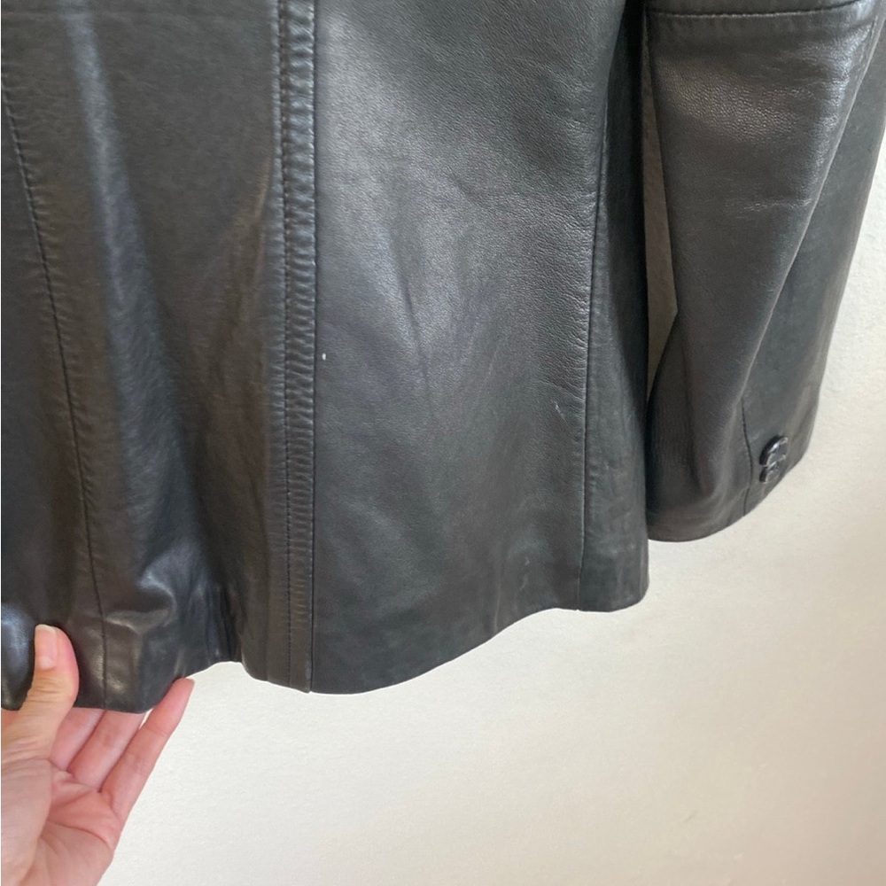 Vintage BP Nordstrom Soft Lamb Leather Black Blazer Jacket - Picture 9 of 11